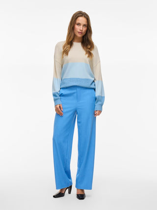 Viril O Neck Knit | Blissful Blue
