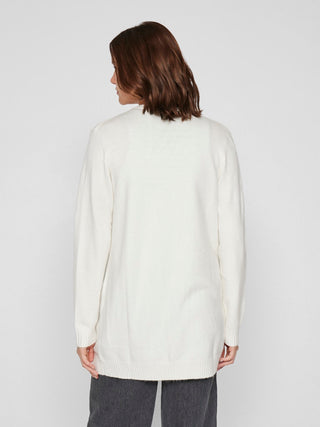 Viril Open Long Sleeve Knit Cardigan | White Alyssum