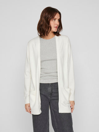 Viril Open Long Sleeve Knit Cardigan | White Alyssum