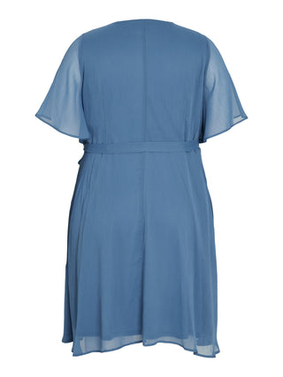 Virilla Bella Short Wrap Dress Coronet Blue