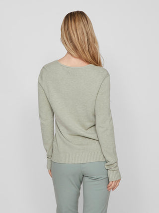 Viril V Neck Long Sleeve Top | Oil Green