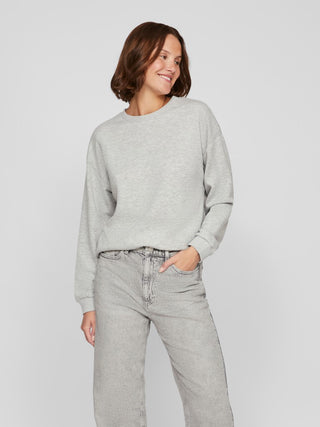 Sandy Long Sleeve Sweat Top | Light Grey Melange