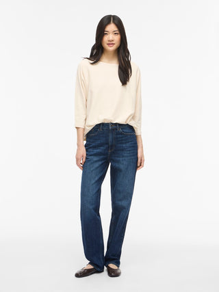 Malu Boatneck 3/4 Sleeve Knit Top | Sandshell Melange