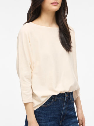 Malu Boatneck 3/4 Sleeve Knit Top | Sandshell Melange