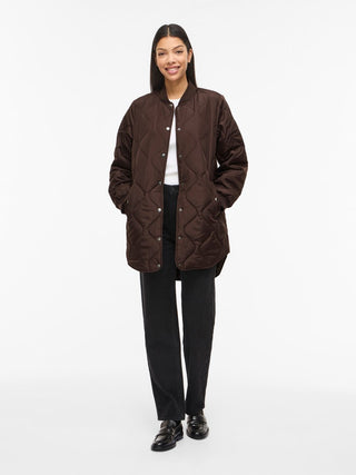 Tate Long Sleeve Quilted Jacket | Coffee Bean