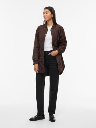 Tate Long Sleeve Quilted Jacket | Coffee Bean