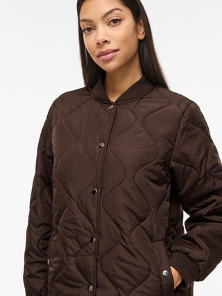Tate Long Sleeve Quilted Jacket | Coffee Bean