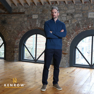 Vince 1/2 Zip | Blue Melange