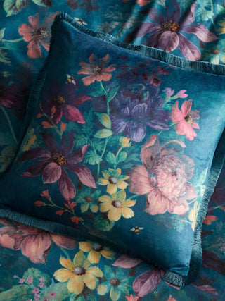 Catherine Lansfield Romantic Floral Cushion Teal
