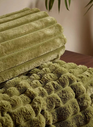 Catherine Lansfield Cosy Ribbed Throw Olive