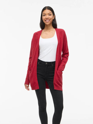 Viril Open Long Sleeve Knit Cardigan | Jester Red