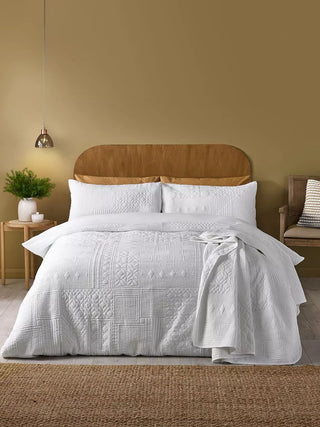 Folkstone Geo Duvet Cover Set  | White