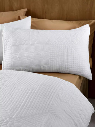Folkstone Geo Duvet Cover Set  | White