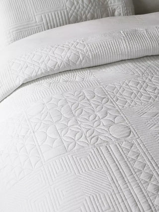 Folkstone Geo Duvet Cover Set  | White