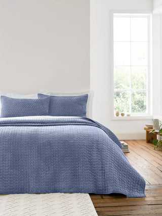 Attica Velvet Bedspread | Blue