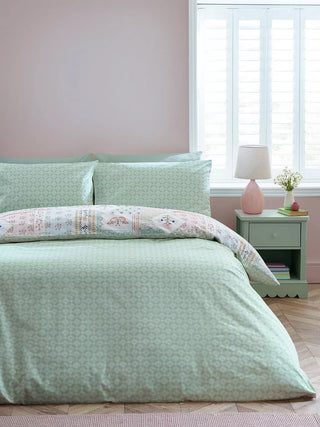 Folk Patchwork Duvet Set | Green