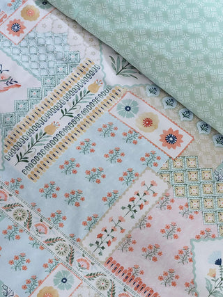 Folk Patchwork Duvet Set | Green