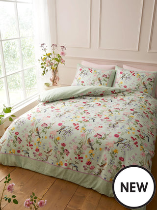 Birds In Bloom So Soft Duvet Cover Set | Green