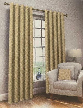 Ea Designs Energy Saving Black Out Eyelet Curtains Gold