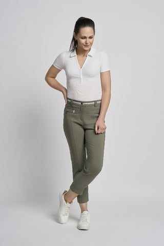 Ciara Cropped Straight Trouser | Khaki