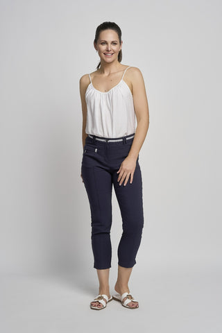 Ciara Cropped Straight Trouser | Navy