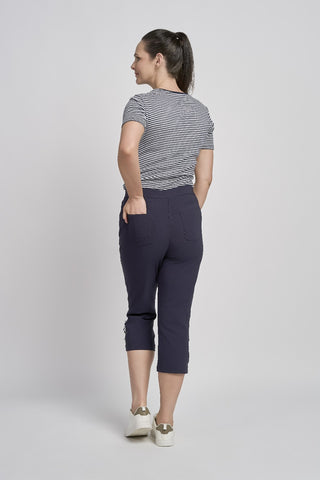 Niamh Cropped Straight Trouser | Navy