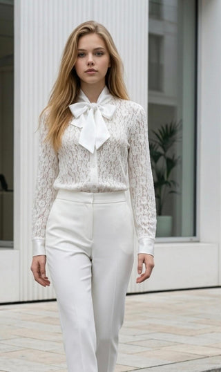 Frankie Lace Top | Beige