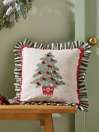 Christmas Tree Filled Cushion | Green