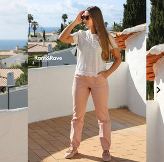 Rant and Rave Prue Cargo Pants Blush Pink