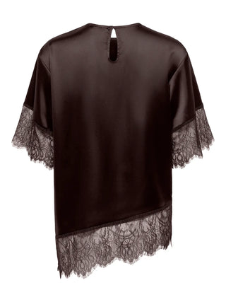 Indona 2/4 Satin Lace Top  | Chocolate Torte