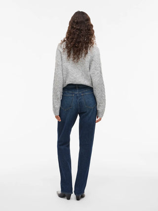 Kelly High Waist Straight Leg Jean | Dark Blue Denim Wash
