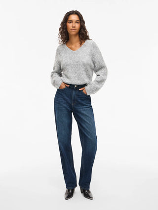 Kelly High Waist Straight Leg Jean | Dark Blue Denim Wash