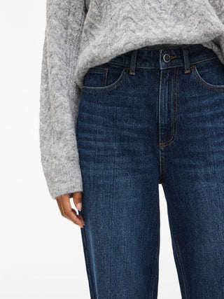 Kelly High Waist Straight Leg Jean | Dark Blue Denim Wash