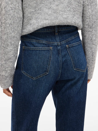 Kelly High Waist Straight Leg Jean | Dark Blue Denim Wash