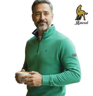 Brendan Quarter Zip Sweatshirt | Botanical Green