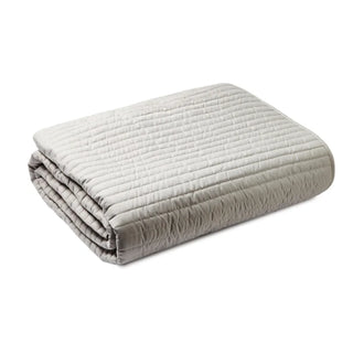 Bianca Quilted Lines Bedspread Throw Silver