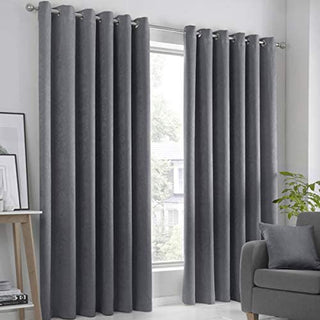 Fusion Strata Dim Out Curtain Charcoal