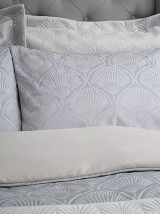 Catherine Lansfield Art Deco Pearl Duvet Cover Silver