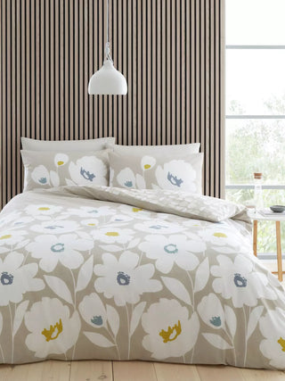 Catherine Lansfield Craft Floral Duvet Cover Natural
