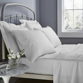 Catherine Lansfield 500 Thread Count Cotton Rich Sateen Flat Sheet White Catherine Lansfield Homewear Flat Sheets
